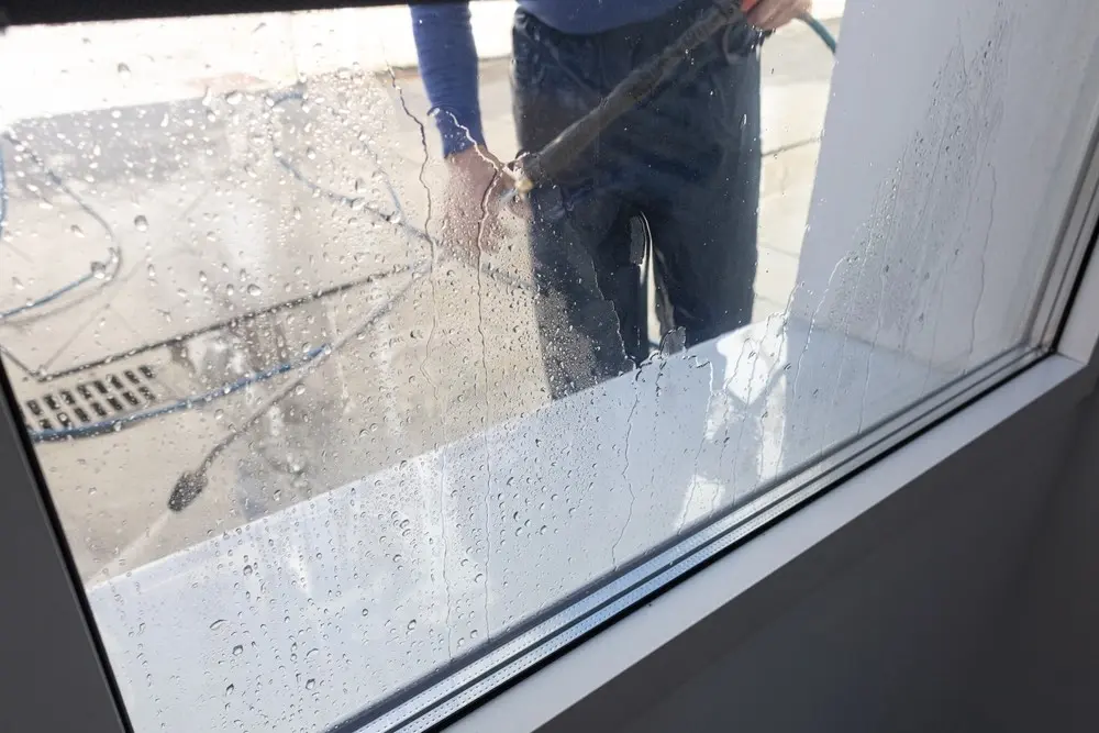 Window Cleaning completed by High Pressure Details